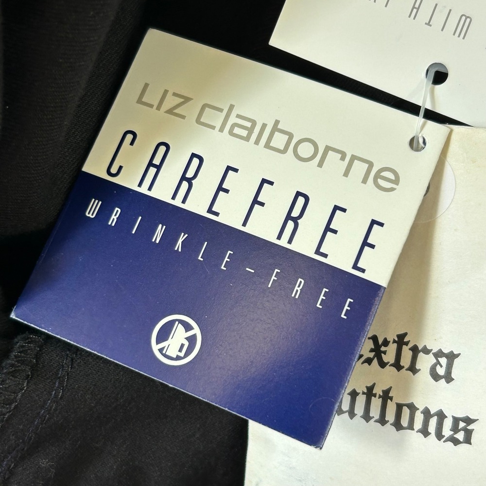 Liz Claiborne Liz Sport High Rise Black Trousers‎ Size 8 NWT Vintage 90s Stretch - Picture 13 of 14
